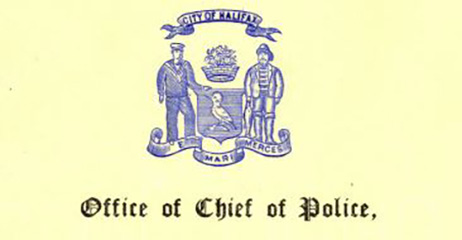 Letterhead from the City of Halifax Office of Chief of Police