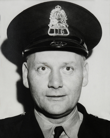 Photo of Constable Roy Jennex wearing a Halifax Police Department forage cap