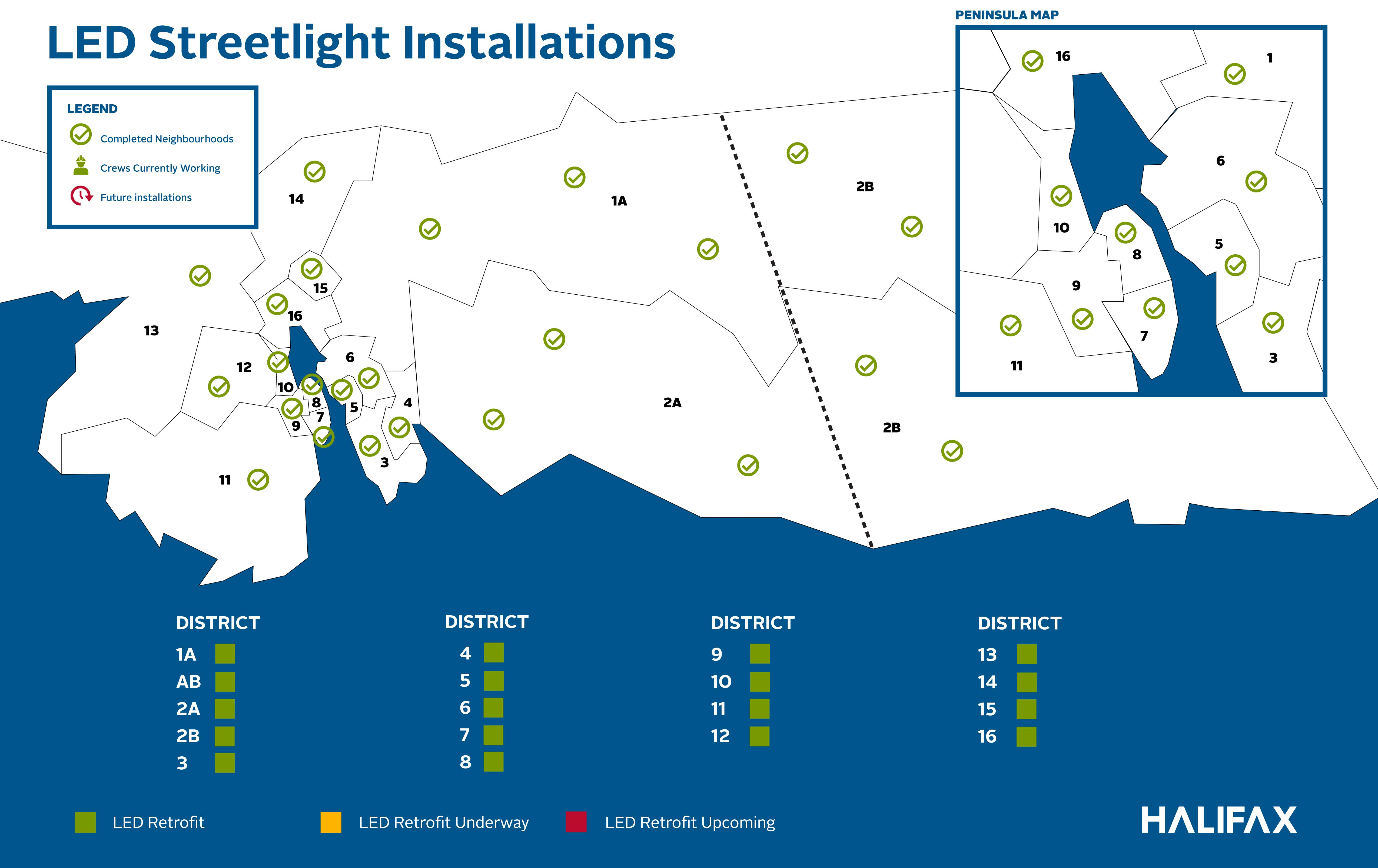 LED streetlight progress map