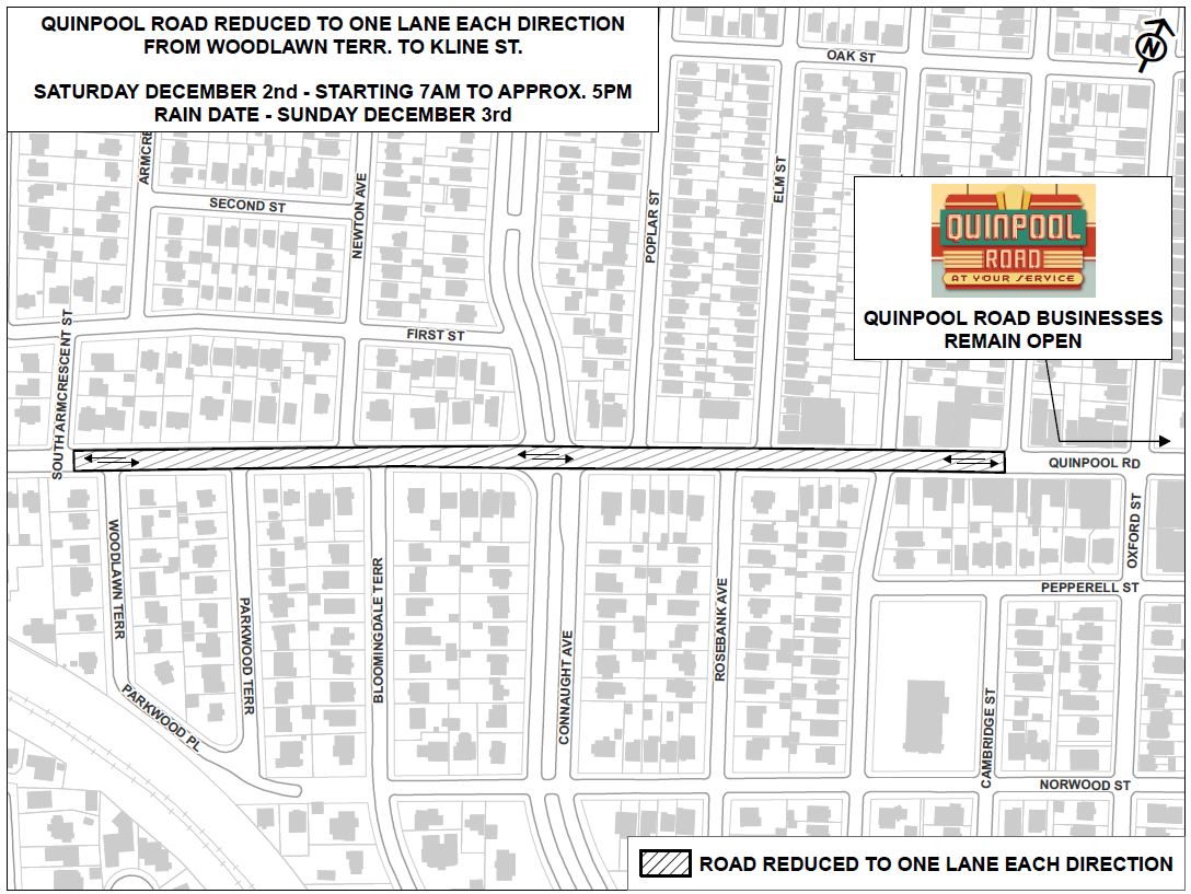 Quinpool Road Lane Drops - Work Zone Map