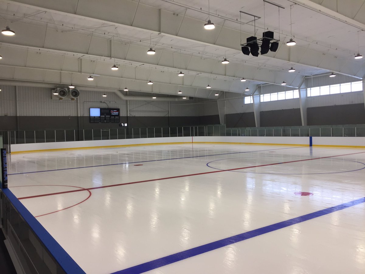 A photo of the rink surface inside the RBC Centre