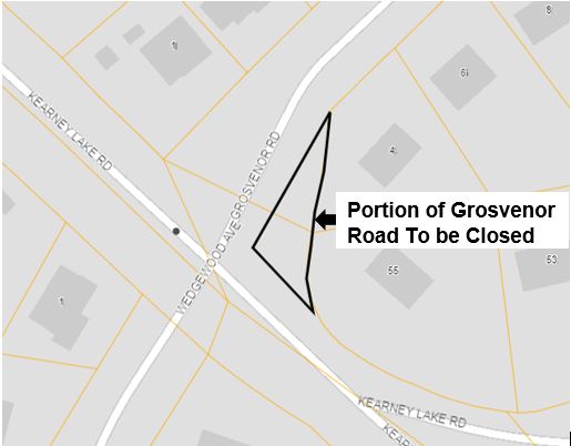 Grosvenor Road sketch of section closing
