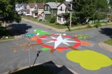 street painting at intersection