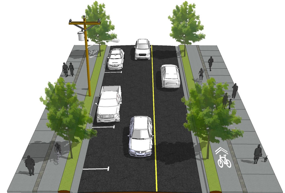 Cross-section of Dutch Village Road