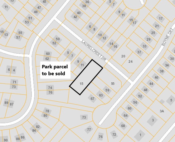 Laurelcrest Drive Parkland sketch of section closing