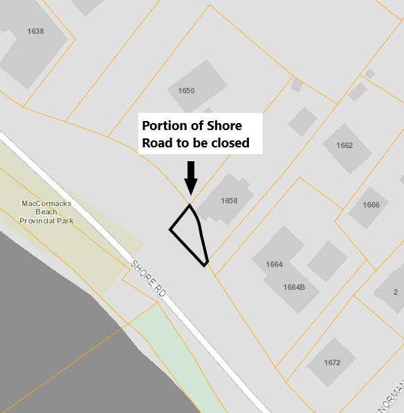 Shore Road sketch of section closing