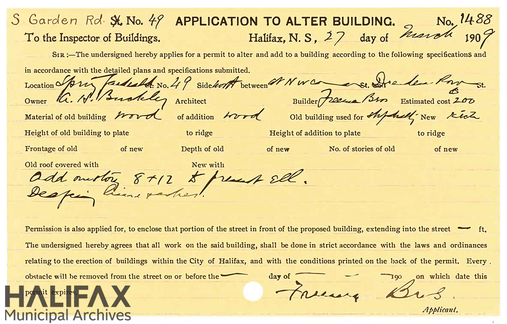 Colour image of a building permit