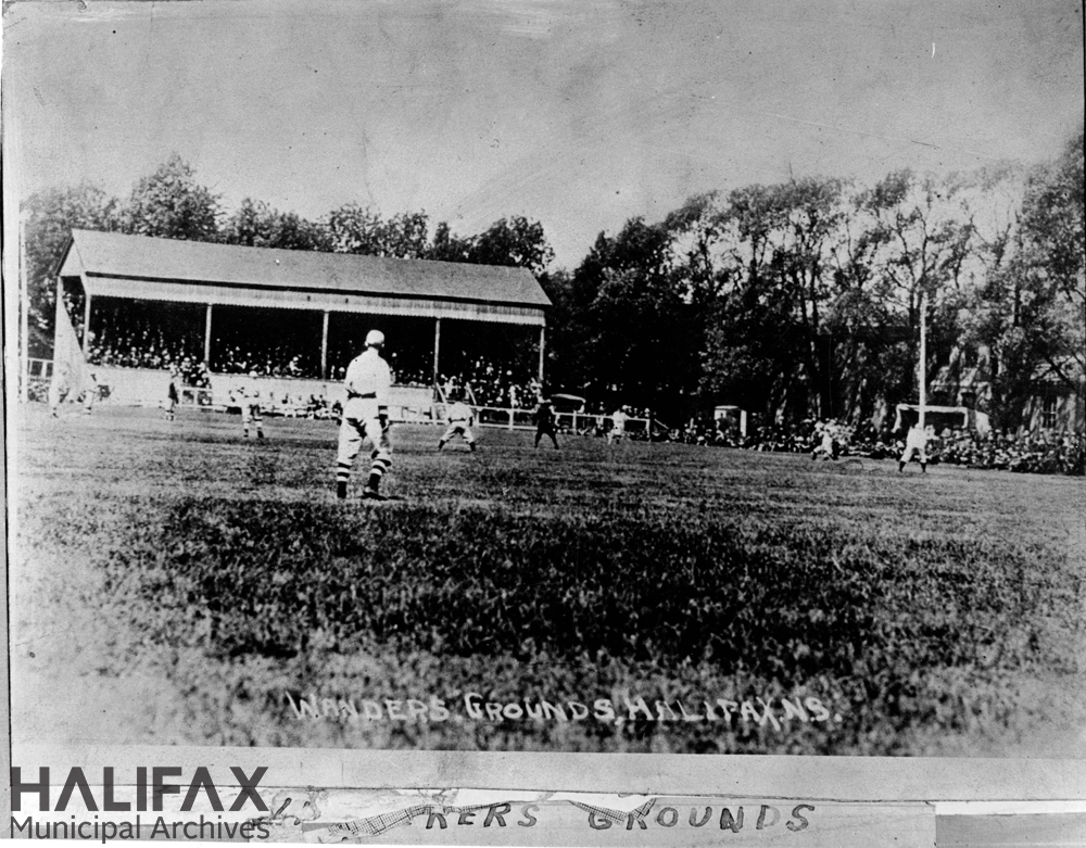 Black and white photograph of a baseball game