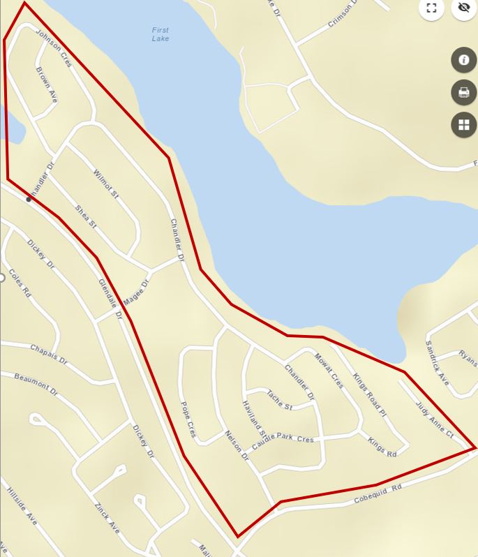 A map of Lower Sackville