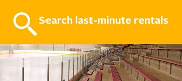 search for online rentals with image of an ice arena with benches