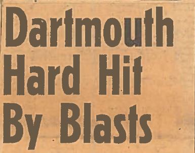 July 19, 1945 headline: Dartmouth Hit Hard by Blast