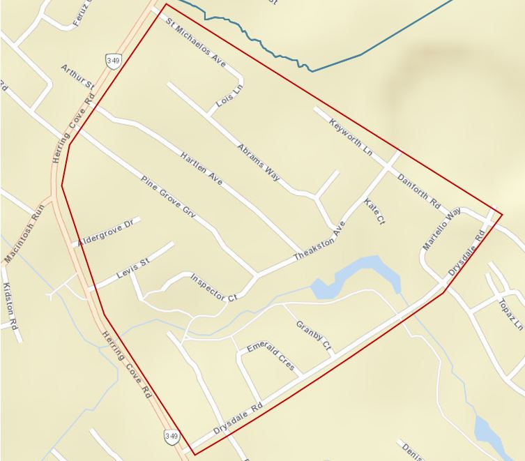 A map of central Spryfield