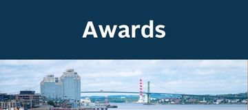 Halifax harbour with the word "awards" written above