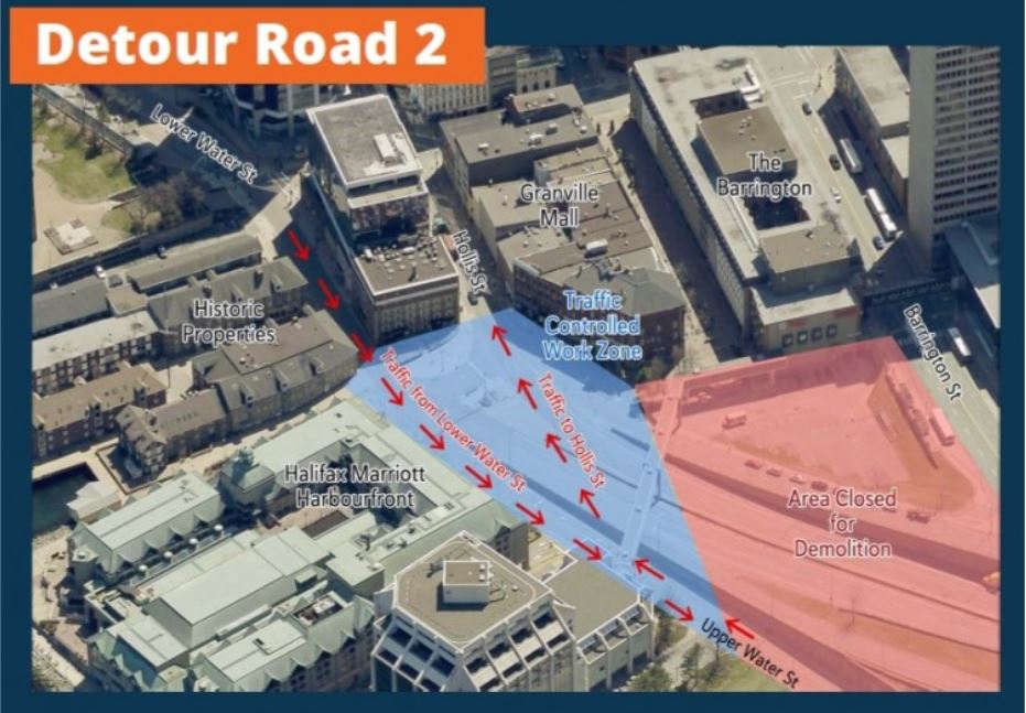 An aerial view/mock up of Detour Road 2
