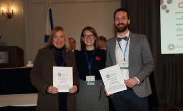 HalifACT's Kevin Boutillier with Mayor Nancy Dicks, Town of New Glasgow & Mayor Amanda McDougall, CBRM.