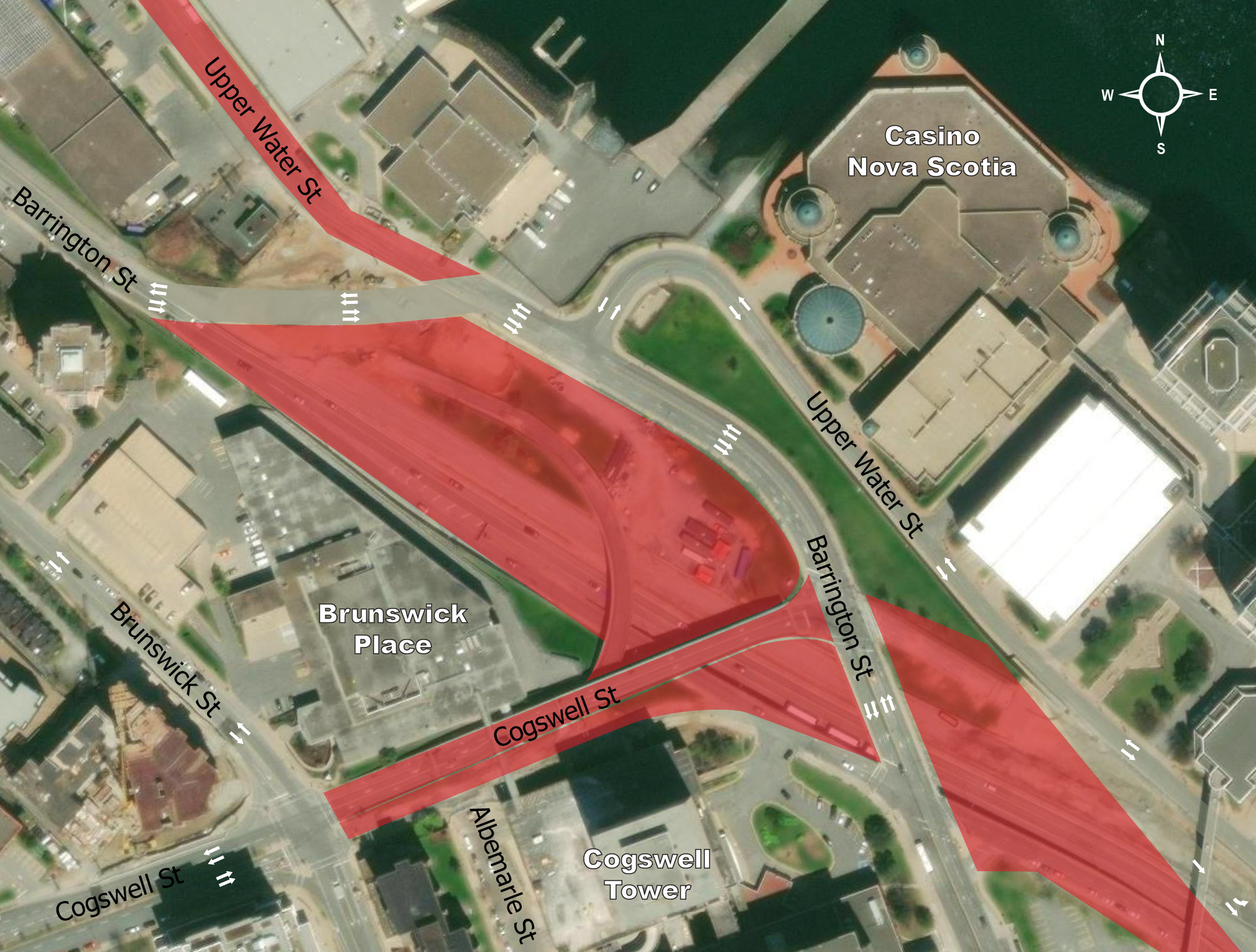 Aerial view of Phase I Cogswell closure