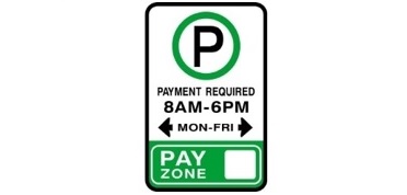 Paid parking sign