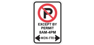 Permit parking sign