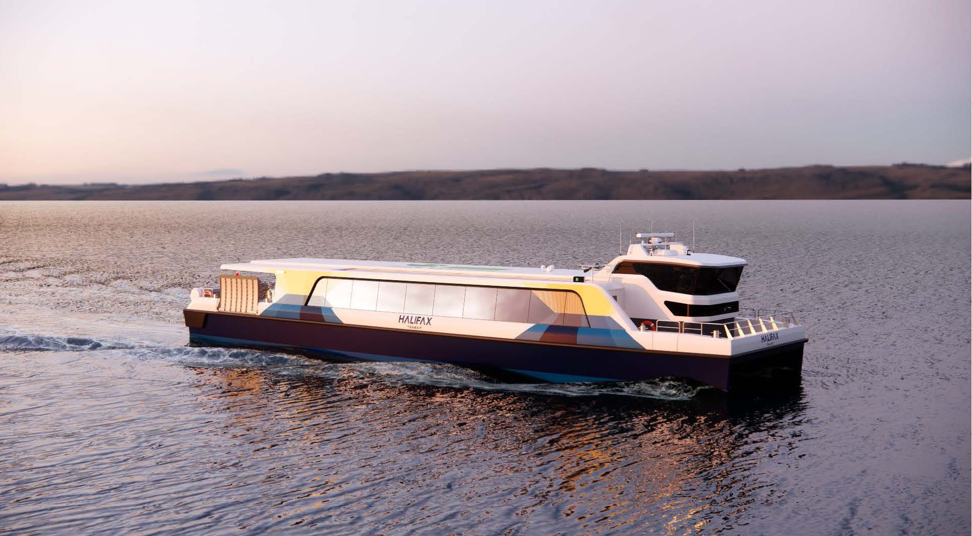 Proposed electric ferries with capacity for 150 passengers.