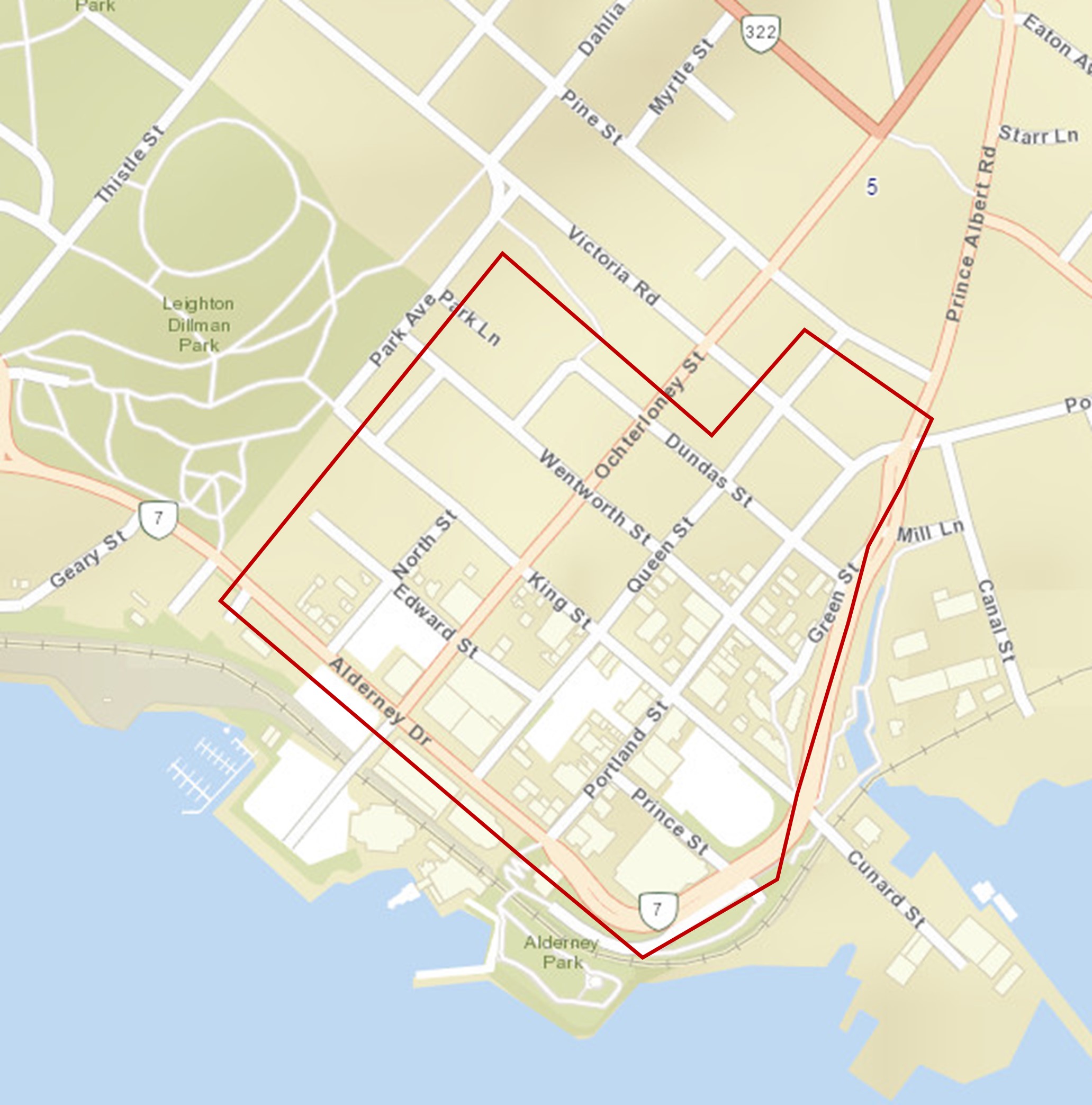A map of the impacted area