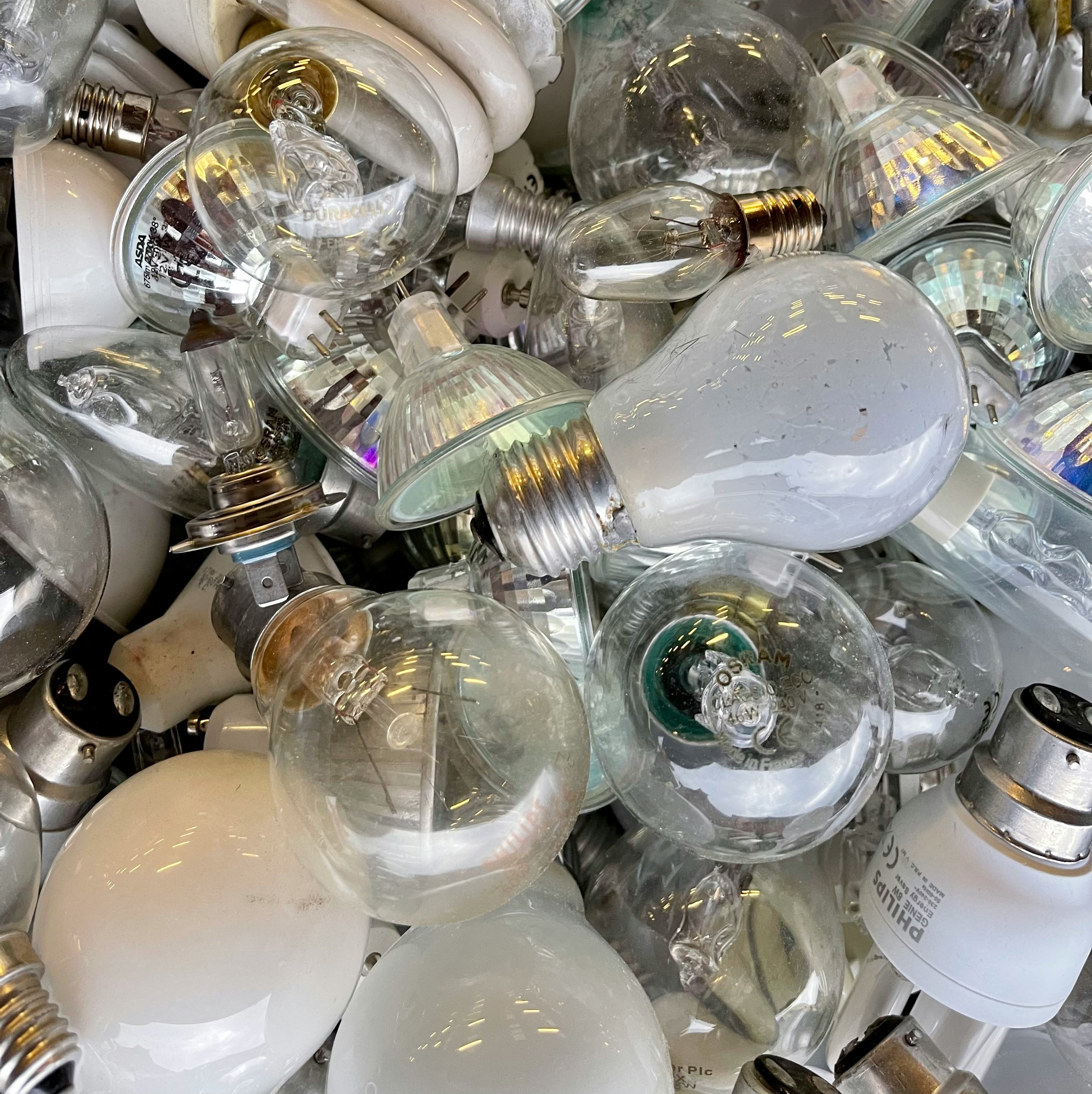 A pile of lightbulbs.