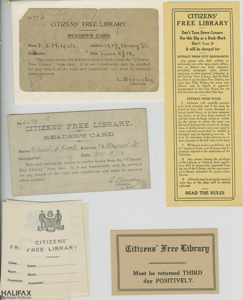 collection of library cards