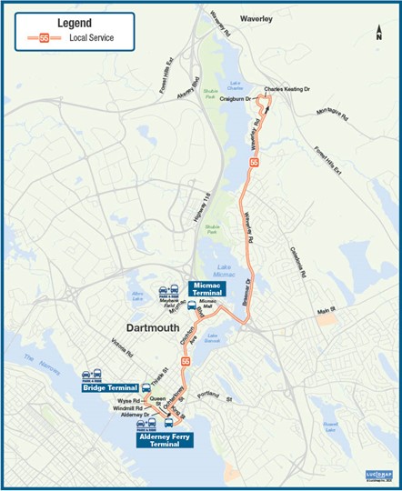 Route 55 Map