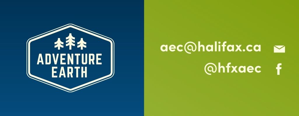 Adventure Earth text on a blue and green background. Email aec@halifax.ca