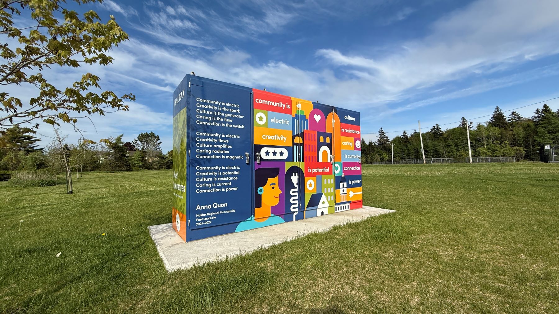 Power of Poetry Electrical Box at Graves Oakley Memorial Park