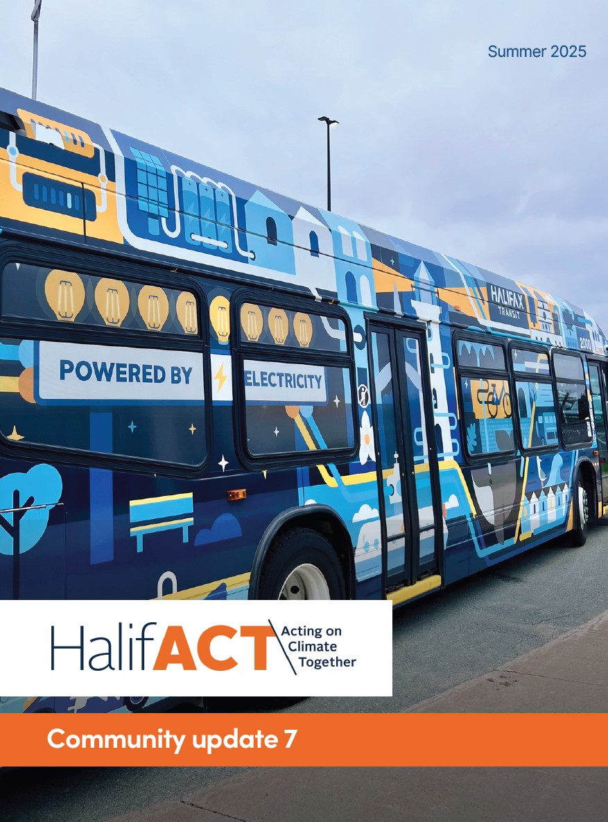 Cover of seventh community update. Depicts an electric bus.