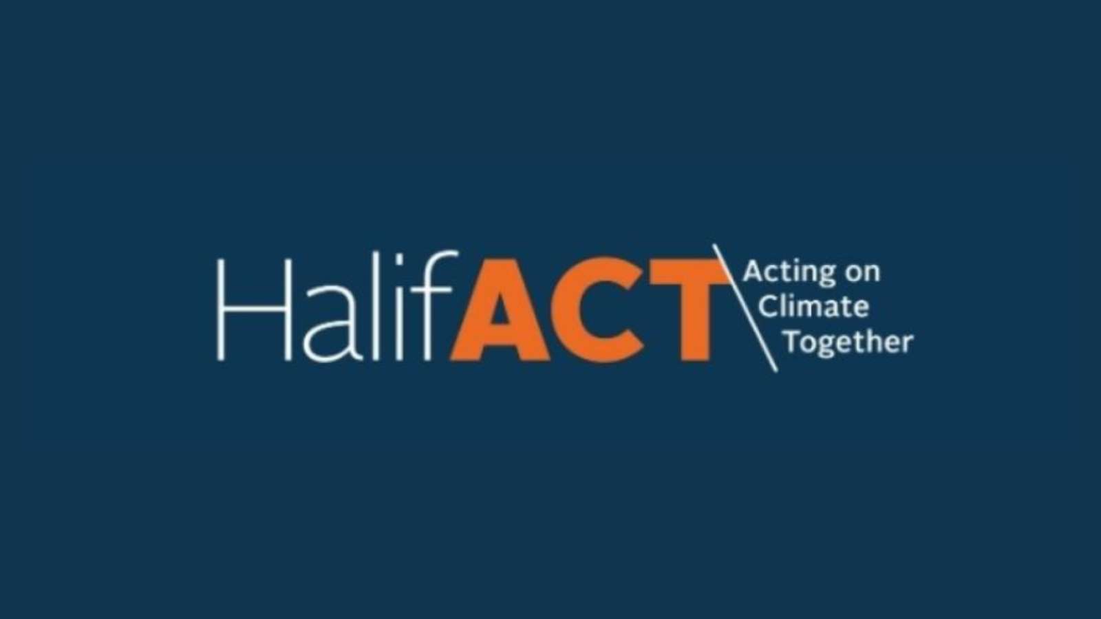 Blue background with caption logo for "HalifACT," with ACT written in bold orange.