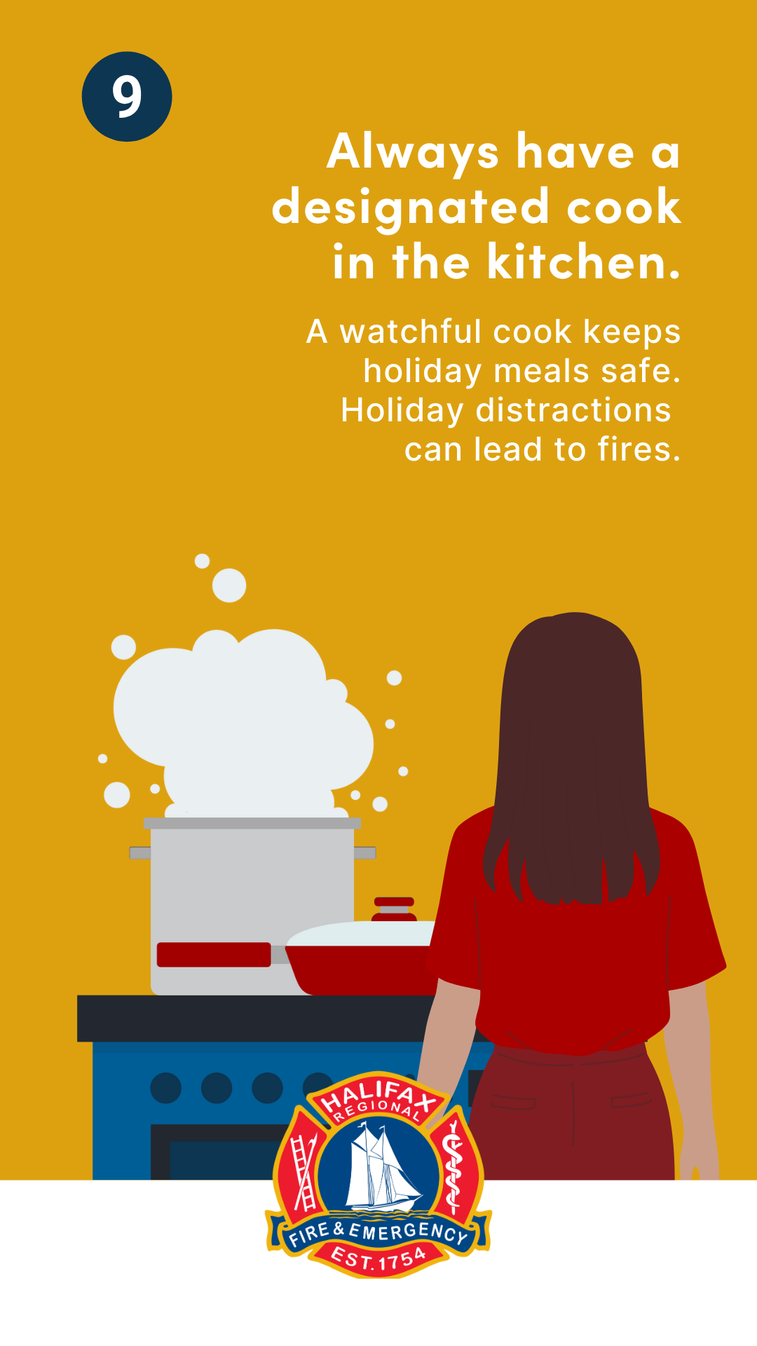 Graphic depicting a person tending to a boil pot on a stovetop.