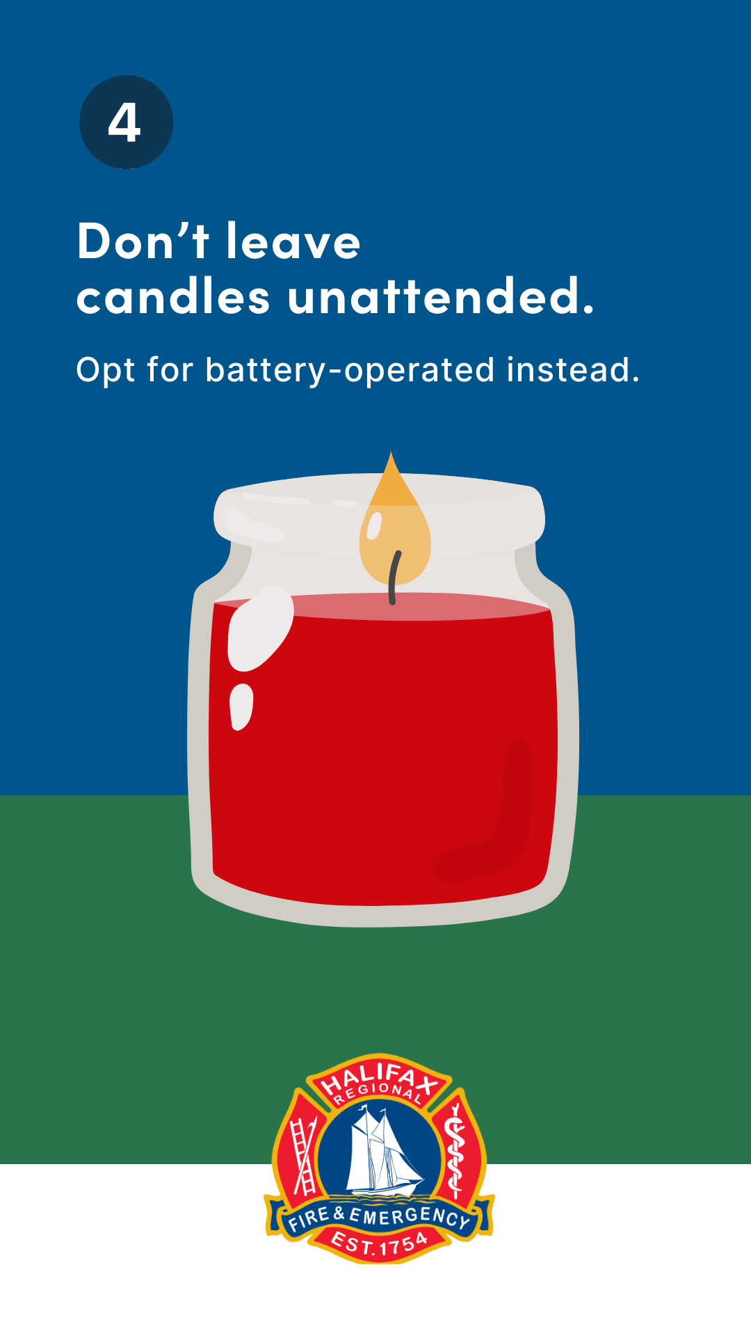 A graphic depicting a burning candle