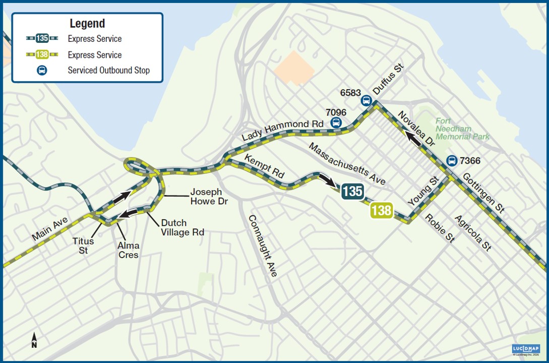 Routes 135 and 138 detour