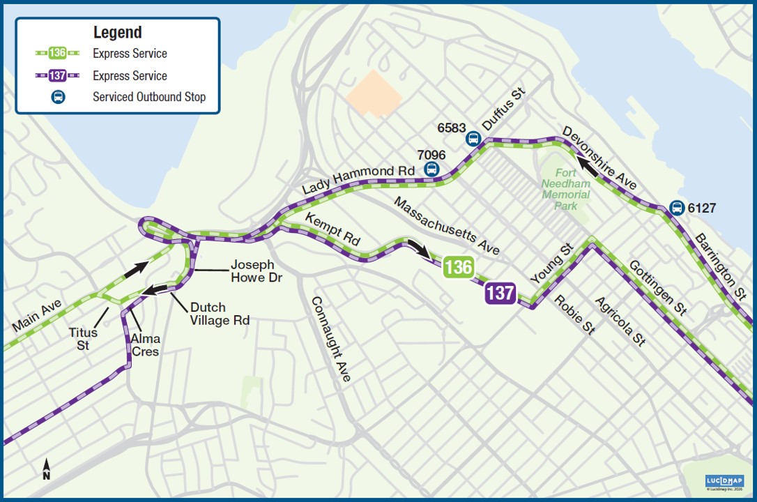 Route 137 and 136 Detour Map