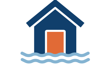 Graphic of house in water