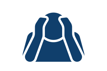 Graphic of a person with their head in their hands