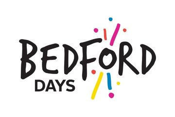 Bedford Days logo with colourful, confetti like sparkles