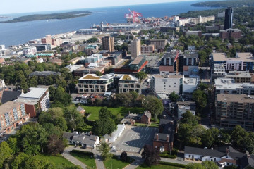 An elevated view of apartment buildings in the south end of Halifax.