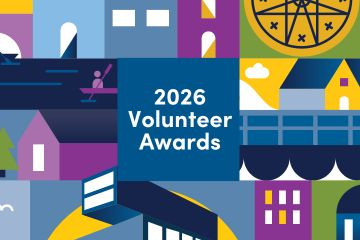 An illustrated collage of Halifax sights and symbols. Text reads: 2026 Volunteer Awards.