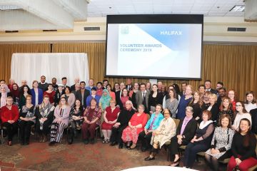 A group photo of the 2019 Volunteer Award winners