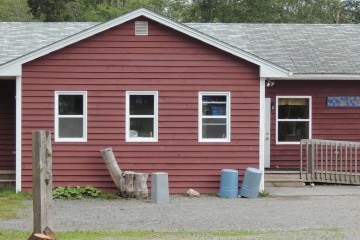 A picture of a red building