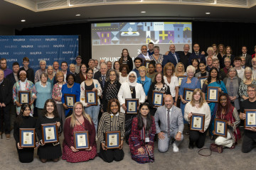 A group photo of the 2025 Volunteer Awards recipients, the Mayor and Members of Regional Council. 