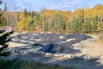 construction of pump track in Shubie Park