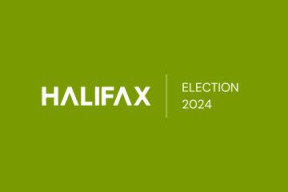 green background with Halifax | Election 2024 logo in white font.