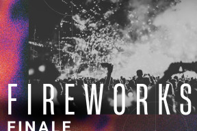 Colourful New Year’s Eve 2025–26 event graphic featuring bold white numbers, star accents, and text that reads &quot;fireworks finale&quot;