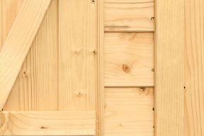 close up of side of wooden shed