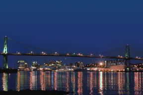 The Macdonald Bridge at night