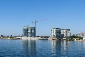 King's Wharf buildings under construction as seen from Dartmouth Cove