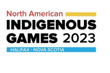Graphic of text "North American Indigenous Games 2023"